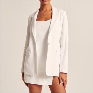 Abercrombie White Linen Blazer